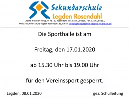 Schild für Sporthalle Schild für Sporthalle