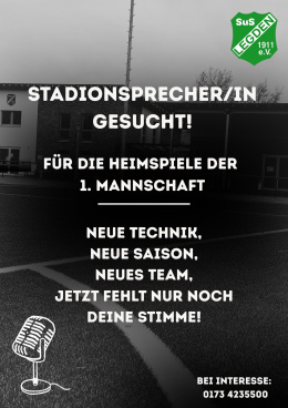 Stadionsprecher gesucht