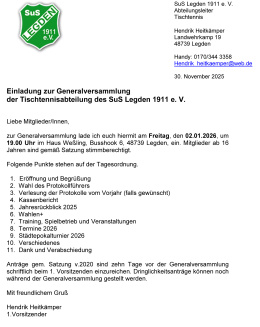 Einladung GV2026 SUS Tischtennis